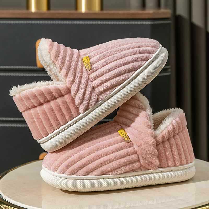 Women Warm Bootie Slippers Fluffy Plush Indoor Outdoor Winter Booty Slippers