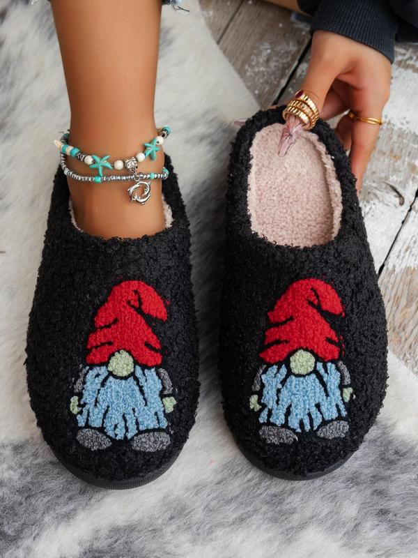 Women's Cute Cartoon Design Plush Slippers, Casual Soft Comfortable Home Slippers, Warm Slippers for Indoor & Outdoor Use for All Seasons