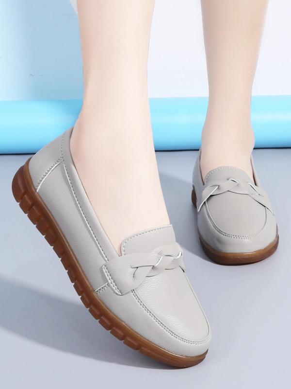 Women's Solid Color Criss Cross Design  Slip on Flats, Casual Comfortable Round Toe Flat Shoes, Female All-match Shoes for Daily Wear