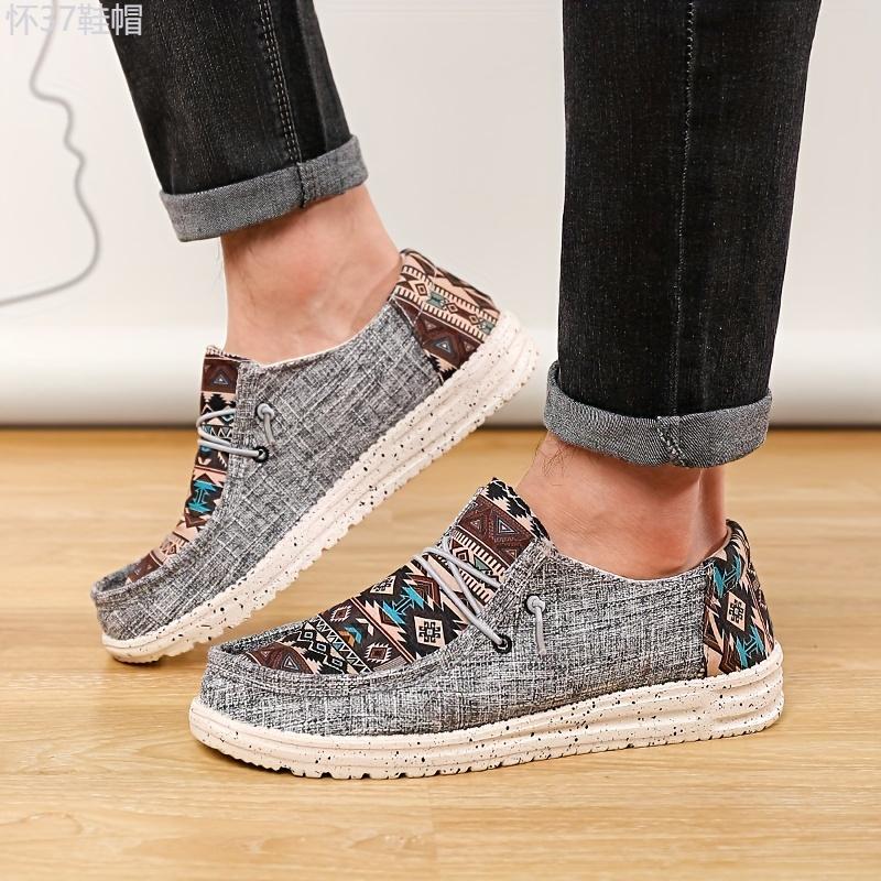 Men's Canvas Loafer Shoes With Decorative Shoelaces, Breathable Lightweight Non-slip Slip On Shoes, Men's Shoes, Spring And Summer Footwear Flat