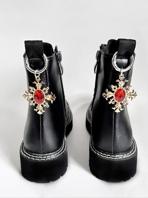 Punk Style Rhinestone Decor Cross Design Shoe Charms, Fashionable Novelty Shoes Decorations for Boots, Shoes Diy Accessories for Women & Girls