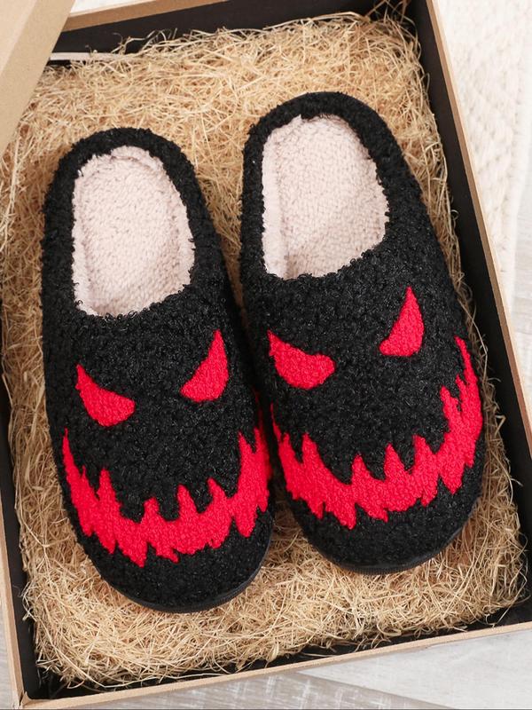 Women's Halloween Themed Slippers, Casual Soft Comfortable House Slippers for Women, Warm Slippers for Indoor & Outdoor Use for Fall & Winter