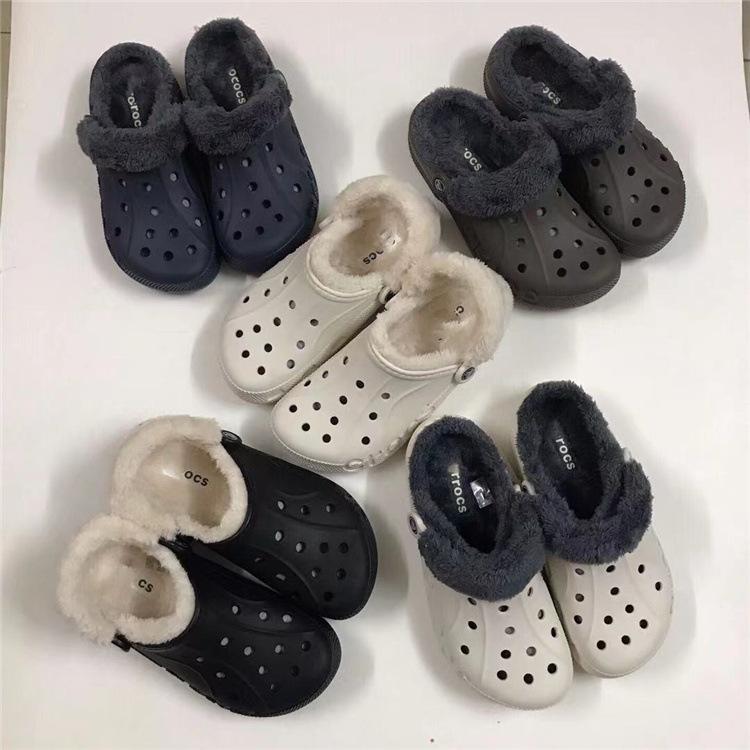 Winter casual clogs warm indoor outdoor garden shoes Crocs unisex-adult middle-aged lined clog