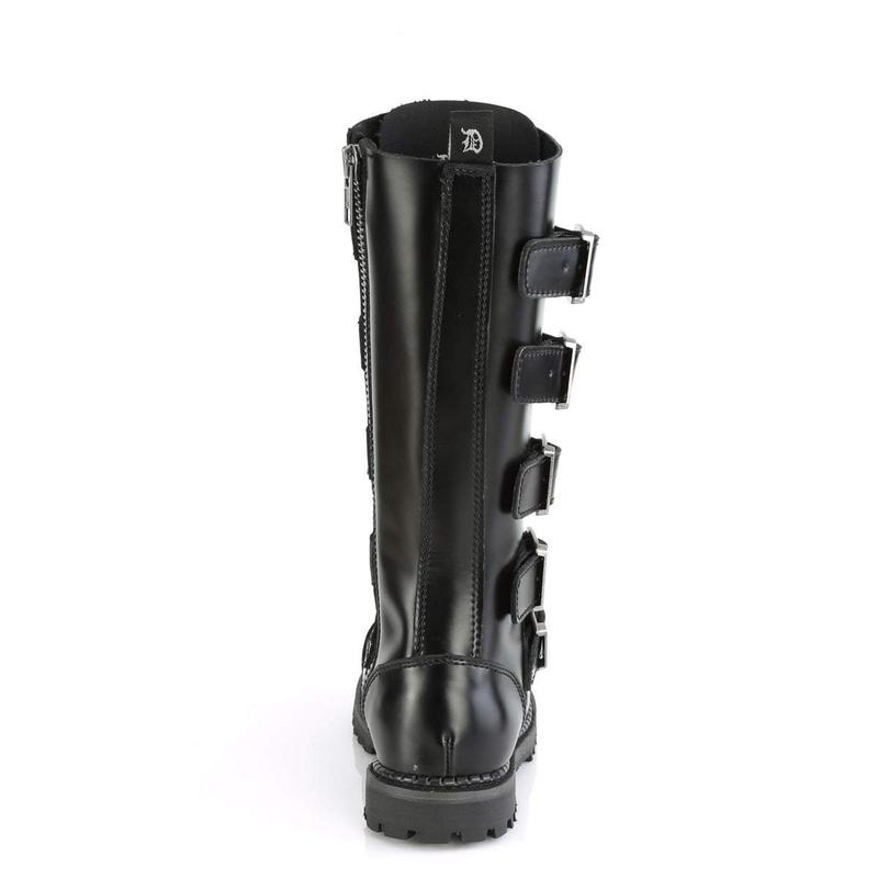 Demonia Men's Riot-18BK Black Leather Knee-high Boots