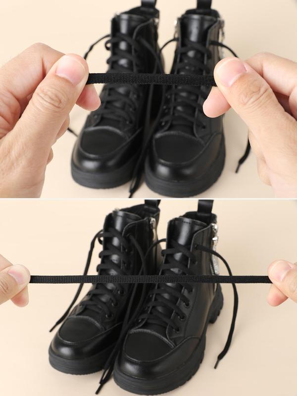 1 Pair Minimalist Casual Plain Flat Half Round Shoe Laces, Casual Shoes Shoelaces For Skate Shoes & Canvas Shoes & Running Shoes, & Boots, Shoe Shoelaces For Men & Women, Shoes Accessories