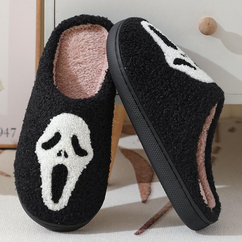 Slippers for Women Men Non-Slip Soft Plush Fuzzy Winter Spooky slippers, Retro Cozy Cowgirl Comfy Bedroom Christmas Slippers Shoe Comfort