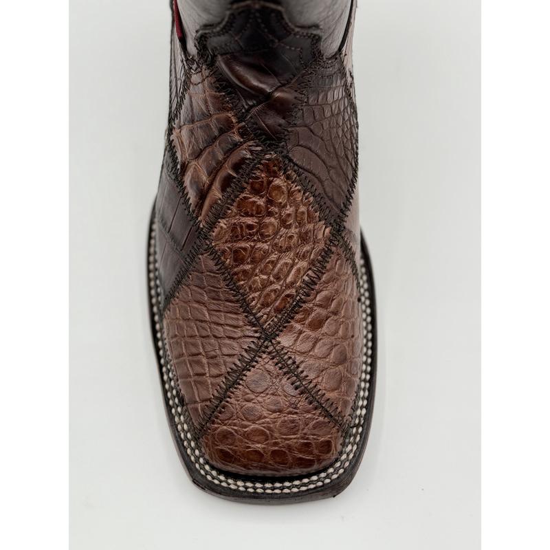 Bota Rombos Caiman Brown Men's Boots Square Toe