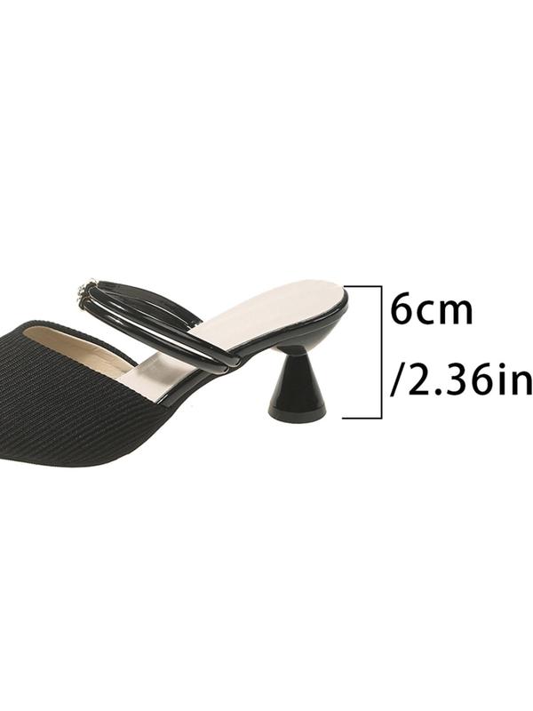 Women's Fashionable Solid Color Pointed Toe Slip on Heels, Casual Versatile High Heel Shoes for Daily, Lightweight Breathable Comfort Shoes for Women & Girls