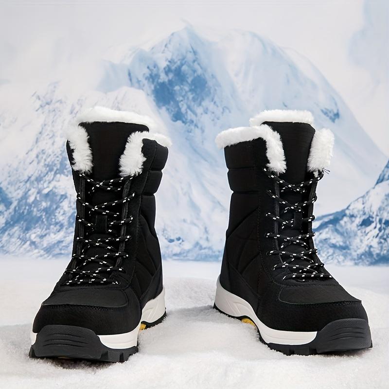 Women's Waterproof Non-slip And Wear-resistant Thickened Snow Boots, Comfortable Soft Soled Winter Warm High Top Hiking Boots Footwear Walking Shoes