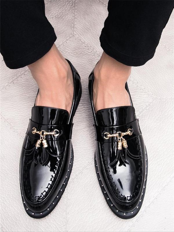 Men's Fashionable Tassel Decorated Slip on Dress Shoes, Casual Comfortable Loafers for Daily Wear, Business Style Shoes for Party, Daily Clothing Decor