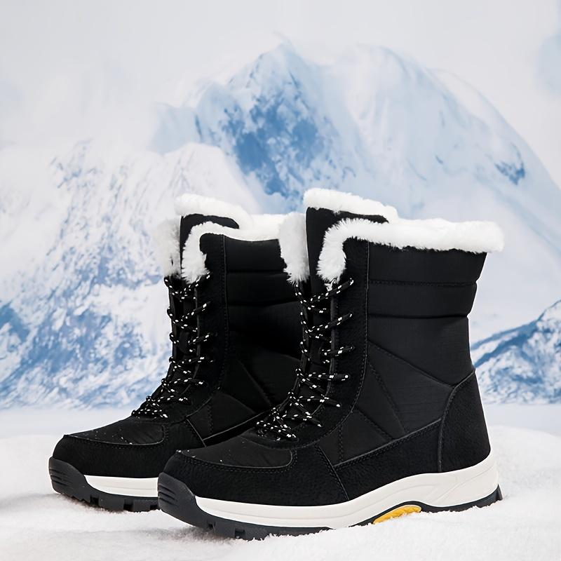 Women's Waterproof Non-slip And Wear-resistant Thickened Snow Boots, Comfortable Soft Soled Winter Warm High Top Hiking Boots Footwear Walking Shoes