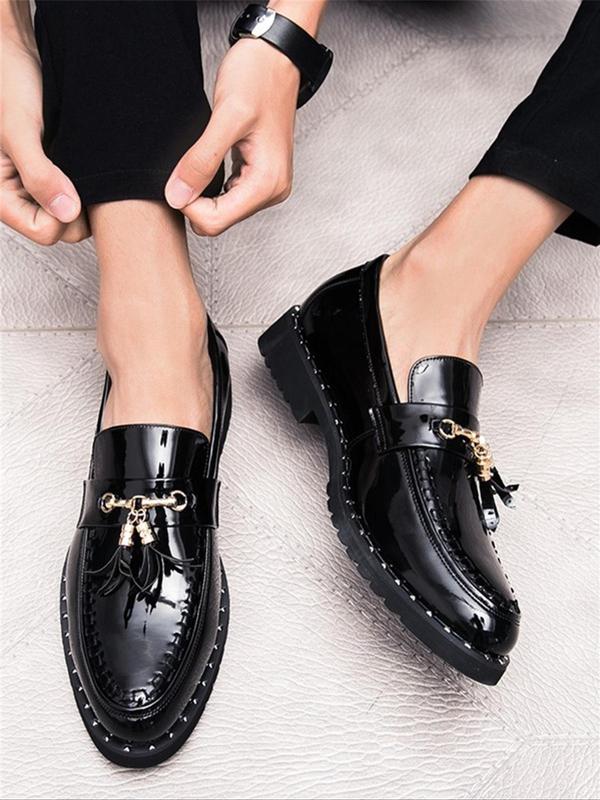 Men's Fashionable Tassel Decorated Slip on Dress Shoes, Casual Comfortable Loafers for Daily Wear, Business Style Shoes for Party, Daily Clothing Decor