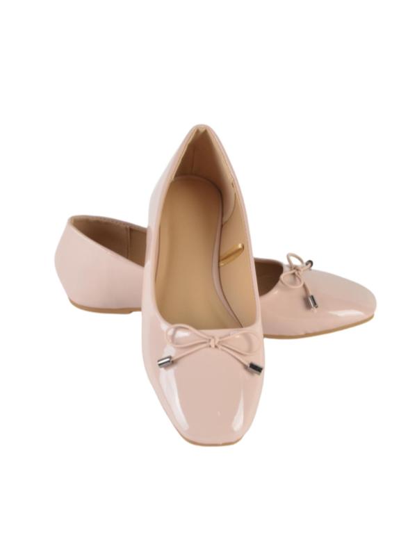 Women's Elegant Solid Color Bow Decor Slip On Flats, Fashion Trendy All-match Square Toe Ballet Shoes For Work & Office