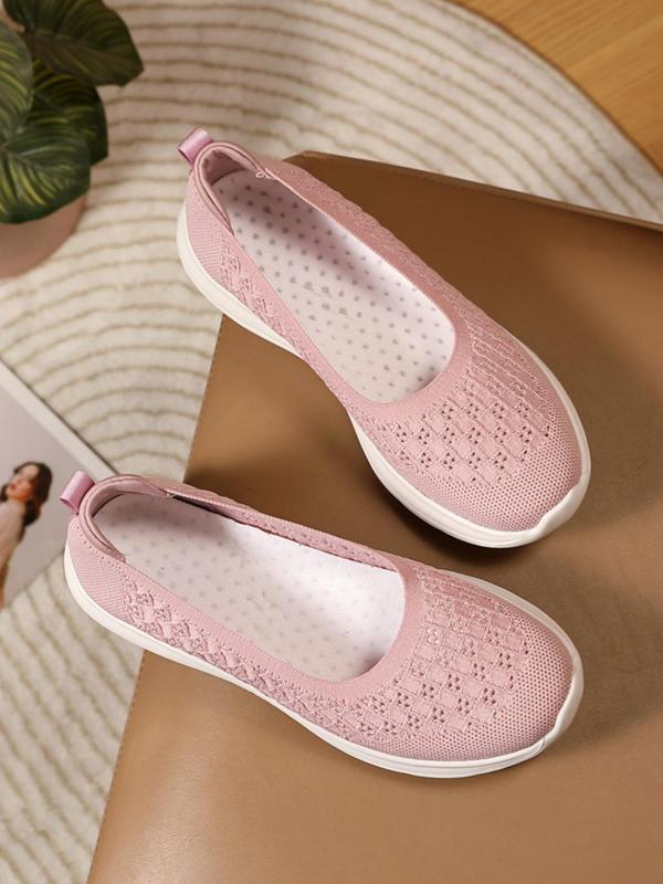 Women's Mesh Breathable Lightweight Slip on Shoes, Casual Comfortable Flat Shoes for Daily Wear, Female All-match Round Toe Shoes for Daily Wear