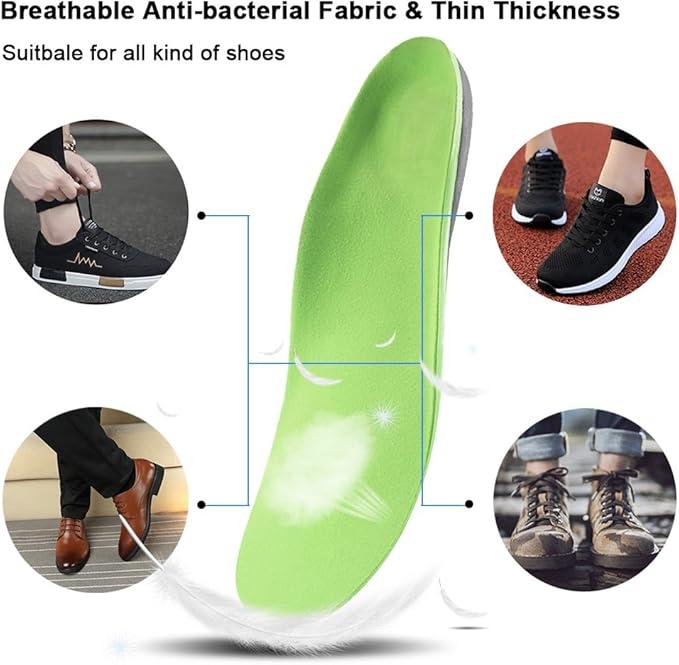 Orthotic Cushion Arch Support Shoe Insoles for Men & Women, Unisex Daily Shock Absorption Gel Sports Inserts for Flat Feet, Plantar Fasciitis, Heel Pain Relief