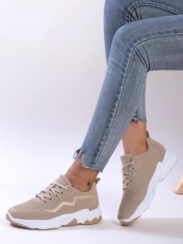 Women's Fashionable Lace Up Low Top Sneakers, Fall Casual Breathable Lightweight Non-slip Sports Designer Sneakers Shoes, Shoes for Summer 2024, Girl's Walking Shoes