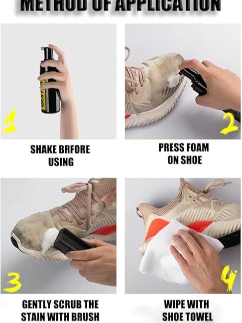 Shoe Cleaner Kit for Sneaker, Water-Free Foam Sneaker Cleaner 5.3Oz with Shoe Brush and Shoe Cloth,Work on Most Shoes