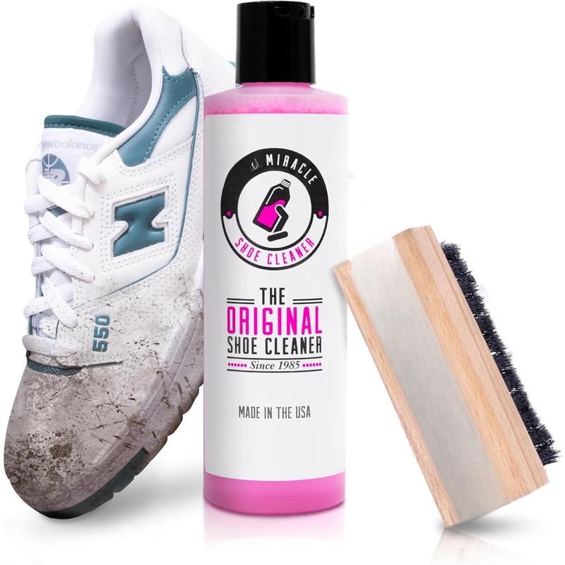 Shoe Cleaner Kit with Bottle and Brush For Fabric Cleaner For Leather, Whites, Suede and Nubuck Sneakers