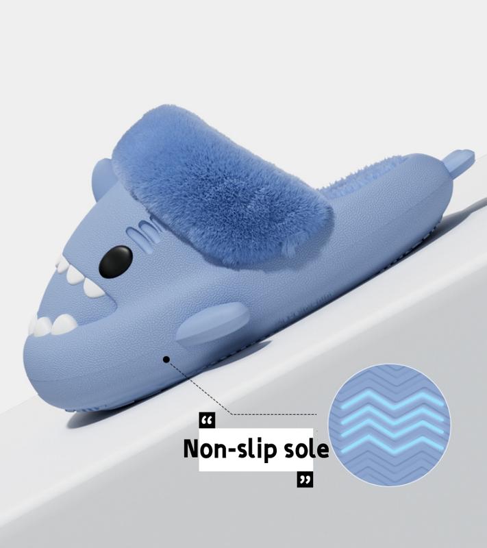 Shark Slippers For Women Men 2V1 Memory Foam House Shoes Winter Warm  Anti-Slip Slippers Indoor Flipflop Footwear