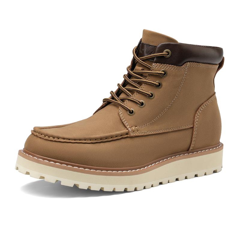 Bruno Marc Men's Moc Toe Leather Fashion Boots