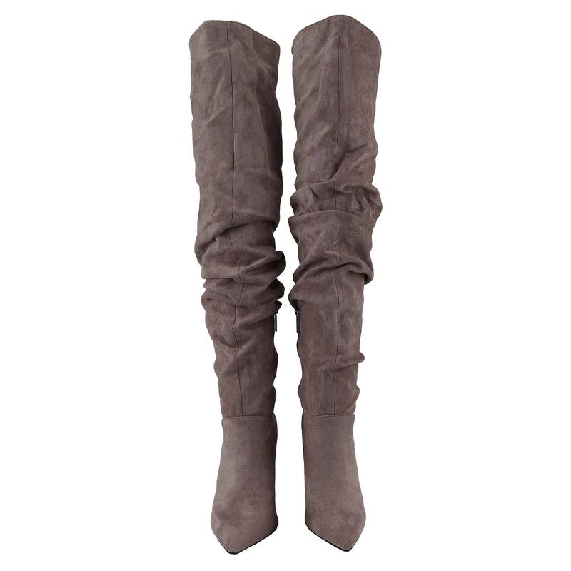 BELOVELY  Women’s pointed toe knee-high stiletto boots with chic block heel and mid-calf design, perfect for winter outfits daily wear