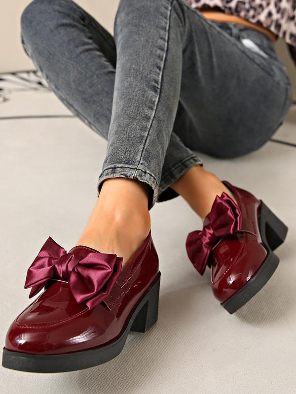 Women's Fashionable Bowknot Design Loafers, Casual Comfortable Thick Sole Shoes for Daily Wear, All-match Commuter Shoes for Work & Daily Wear