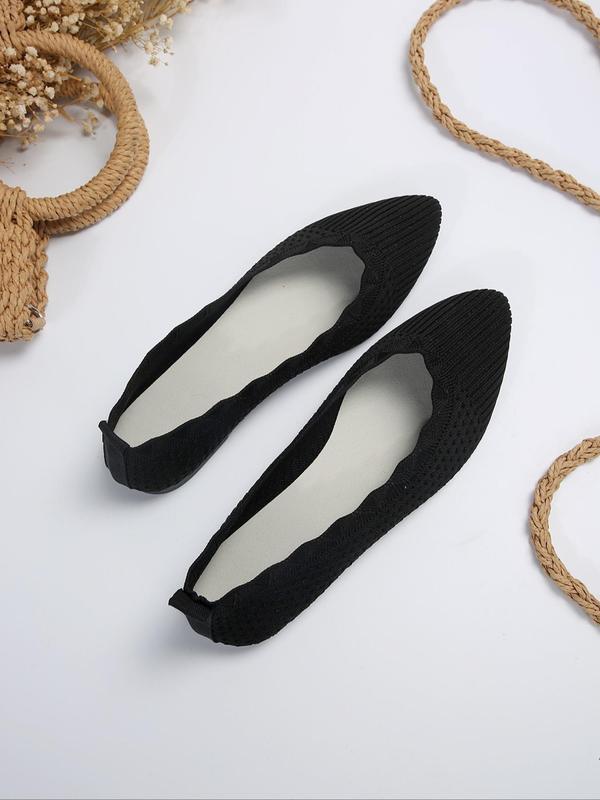 Women's Elegant Plain Color Slip on Flats, 1 Pair Casual Comfortable Pointed Toe Flat Shoes, Lightweight Soft Thin Shoes for Daily Wear