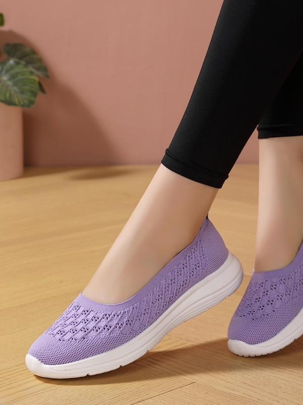 Women's Mesh Breathable Lightweight Slip on Shoes, Casual Comfortable Flat Shoes for Daily Wear, Female All-match Round Toe Shoes for Daily Wear