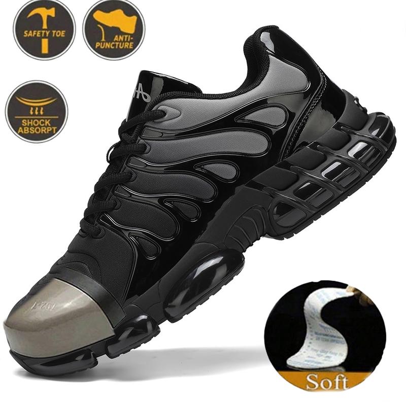 Men's Safety Work Shoes, Oil-Resistant, Non-Slip Steel Toe Shoes, Outdoor & Safety Shoes