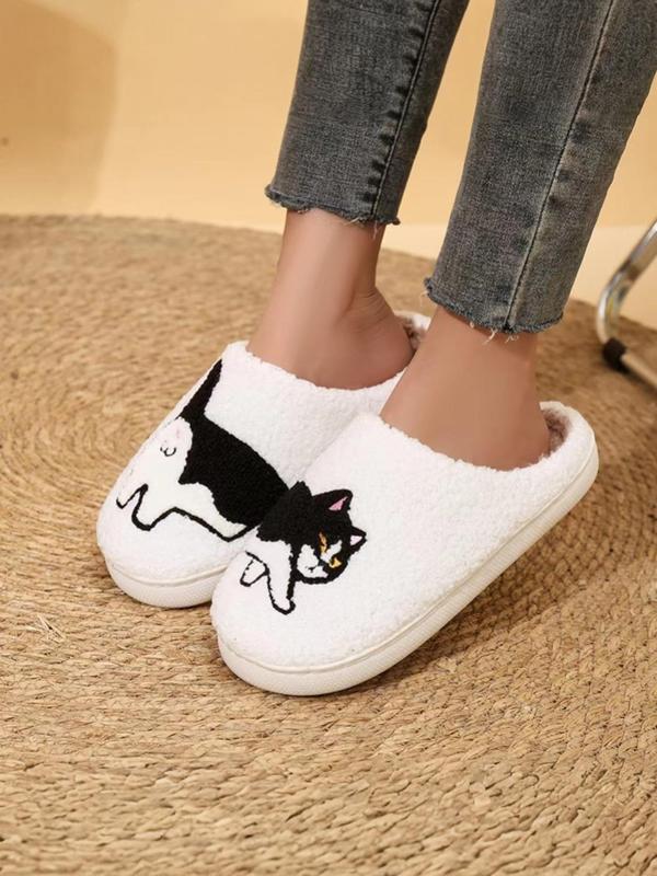 Women's Cute Cartoon Dachshund Design Plush Slippers, Casual Soft Comfortable Home Slippers, Warm Slippers for Indoor & Outdoor Use for Fall & Winter Fluffy Slippers