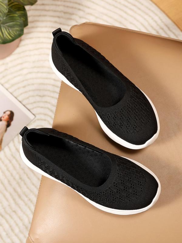 Women's Mesh Breathable Lightweight Slip on Shoes, Casual Comfortable Flat Shoes for Daily Wear, Female All-match Round Toe Shoes for Daily Wear