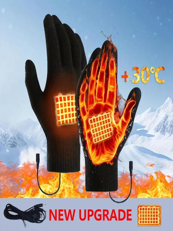 USB Rechargeable Heated Gloves & Heated Shoe Insoles, Unisex Winter Outdoor Warm Gloves & Shoe Insoles, Fashion Accessories for Fall & Winter