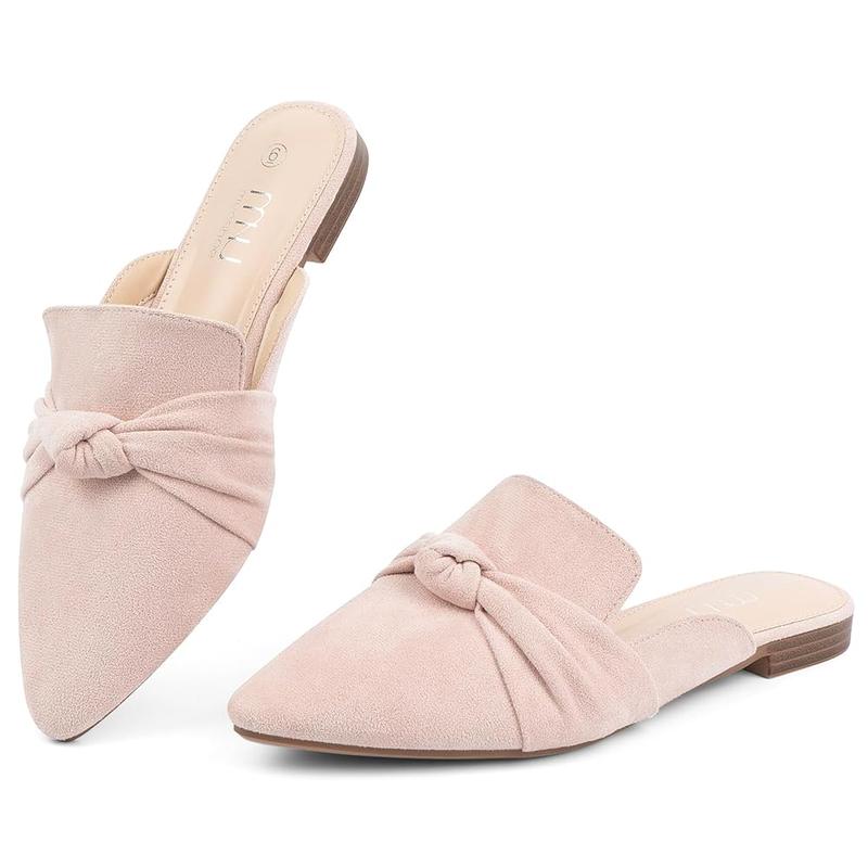 MUSSHOE Mules for Women Flats Comfortable Pointed Toe Slip on Women Mules Flats…