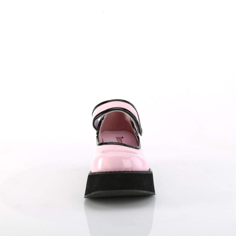 Demonia Sprite-01 Baby Pink Holo Patent Platforms