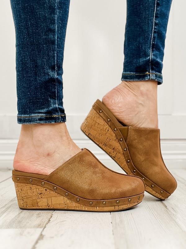 Corkys Marley Cork Wedge Clogs in Antique Bronze