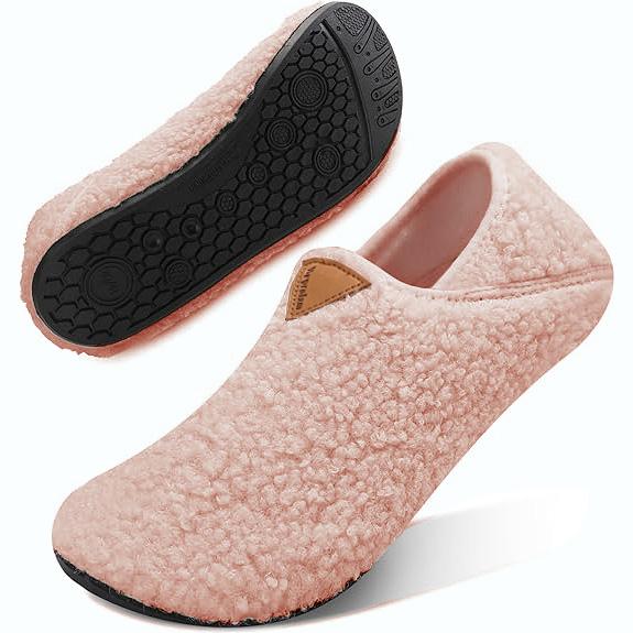 House Slippers With Non-Slipsole Slipon ForWomen And Men, Adults Rubber SoleSlippers, Fuzzy Loafer, Footwear ShoeSlide Comfort Slippers With Non-SlipsoleSlipon For Indoor Portableslippers For HomeTravel Hotel Walking Shoes Girl Flipflop