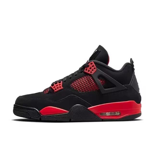 The best-selling sports shoe, Jordan 4, is a red casual, fashionable, non slip, and shock-absorbing casual sports shoe