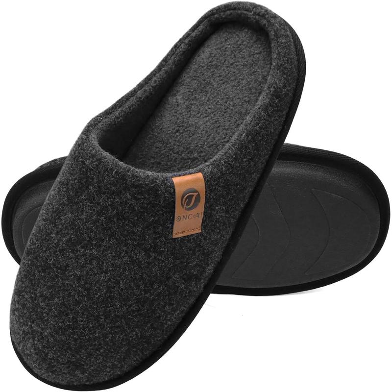 Mens Cozy Memory Foam Scuff Slippers Slip On Warm House Shoes Indoor Outdoor With Best Arch Support Size 7-15