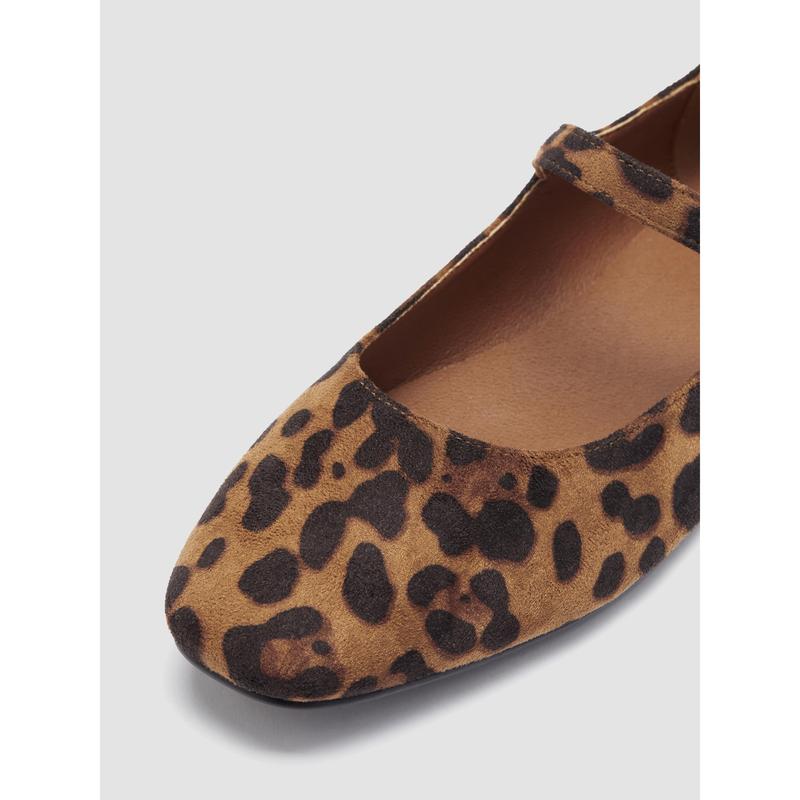 Cider [size 6-11] LEOPARD PRINT SUEDE MARY JANE FLATS