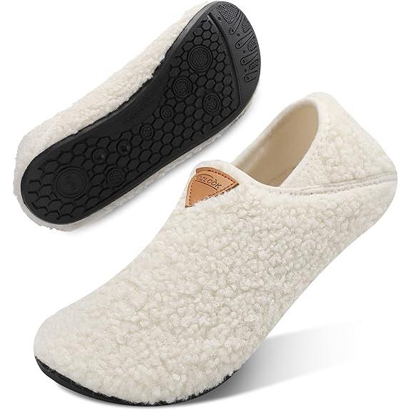 Women's Indoor Bedroom Slipper with Memory Foam, Gift for Women, Wool-Like House Shoe with Anti-Skid Rubber Sole for Ladies