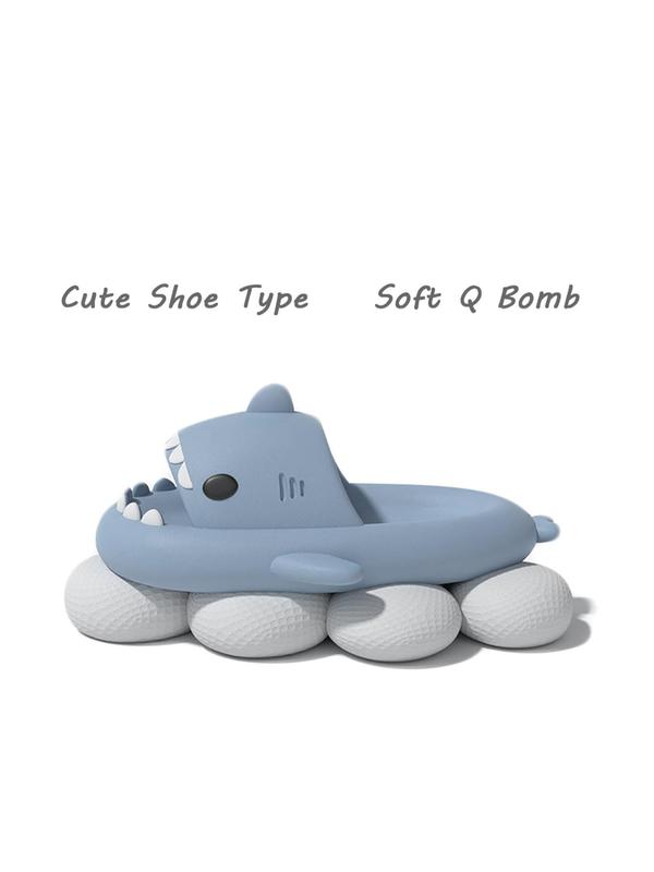 Men's Cute Summer 2024 Shark Design Slippers for Beach Holiday Vacation, Casual Comfortable Wide Band Slippers for Indoor Outdoor Wear, Trendy Lightweight Shoes for Daily & Back To School