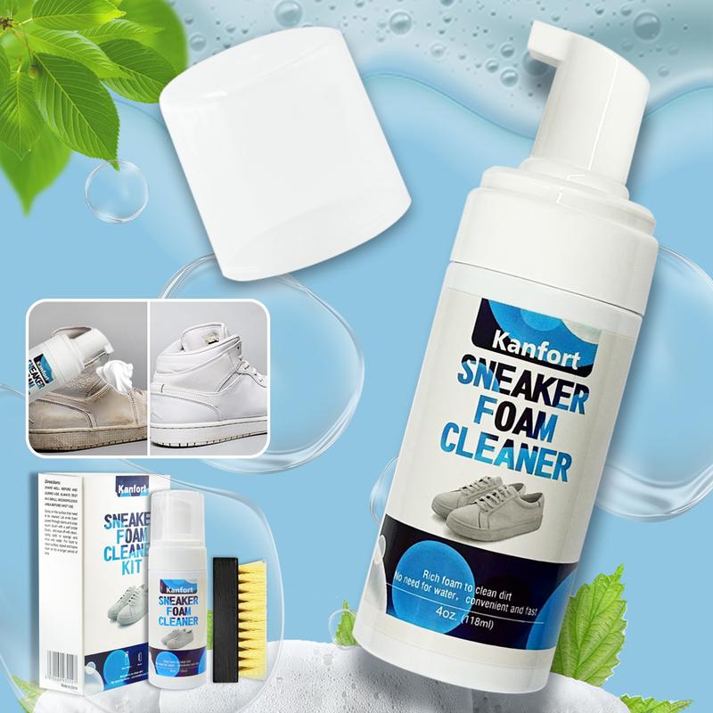 Multi-Function Foam Cleaner for White Shoes - Deep Cleaning & Fast Results, Effective Stain Removal, Neutral Shoe-Clean Formula, Safe for All Materials, Fresh Clean Scent, For Sneakers & Casual Shoes, Removes Yellowing, Whitening Action white shoe