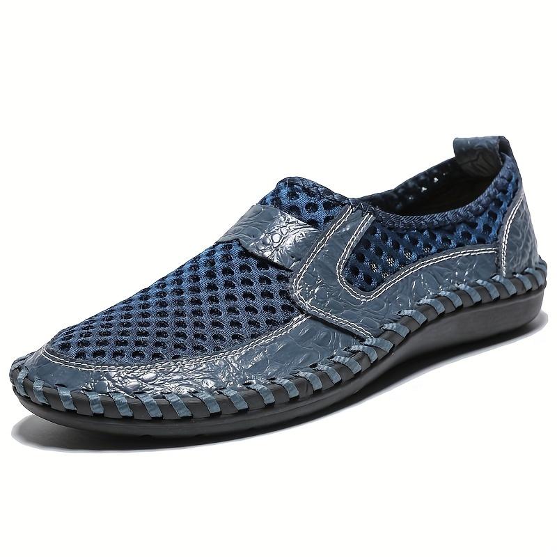 Men's Breathable Mesh Slip-on Loafers, Wear-Resistant Non-Slip Outdoor Shoes, Suitable for Hiking, Spring and Summer