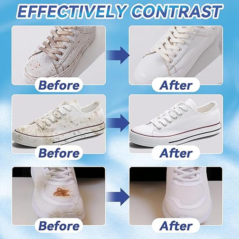 Multi-Function Foam Cleaner for White Shoes - Deep Cleaning & Fast Results, Effective Stain Removal, Neutral Shoe-Clean Formula, Safe for All Materials, Fresh Clean Scent, For Sneakers & Casual Shoes, Removes Yellowing, Whitening Action white shoe