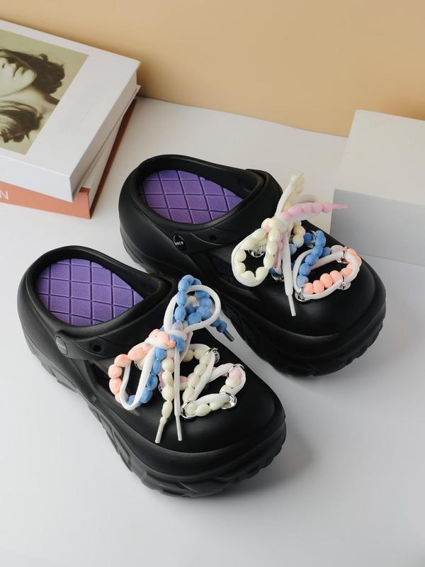 Women's Cute Bowknot Design Clogs, Casual Comfortable Non-slip Clogs for Summer, Trendy All-match Clogs for Indoor & Outdoor Wear