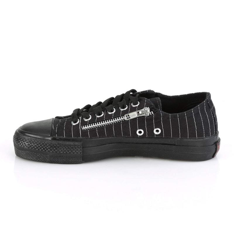 Demonia Men's Deviant-06 Black White Canvas Sneakers