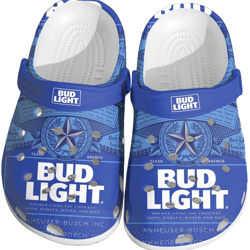 Bud Light Clogs, Bud Light Shoes, Beer CLogs Footwear Comfort Walking Shoes