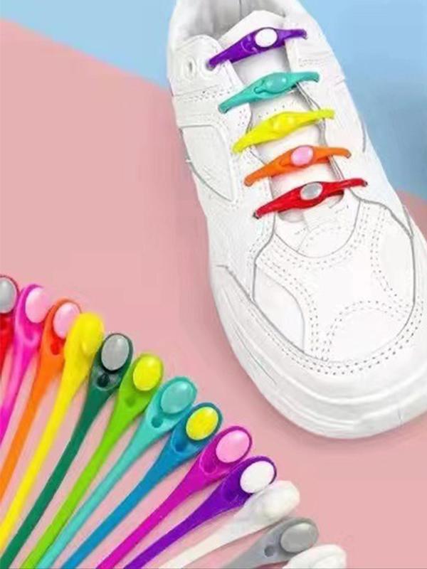 Elastic Silicone Shoelaces, Multicolor No Tie Shoelaces, Colorful Shoes Laces for Women & Men, Shoes Accessories for Daily Life