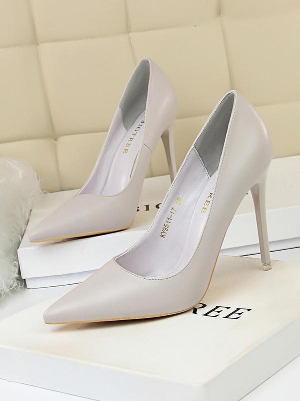 Women's Fashionable Solid Color Pointed Toe Stiletto Heels, Elegant High Heel Shoes for Party, Daily Clothing Decor for Women & Girls