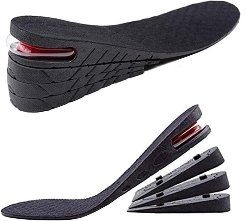 Height Increase Insoles for Men, 4 Layers Shoe Height Inserts to Make You Taller, Multi-Layer Invisible Boosting Lifts Soles for Women Kit with Air Cushion Heel Height 3.54 Inch